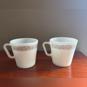 2 Vintage Pyrex Woodland Mugs - Perfect Condition!
